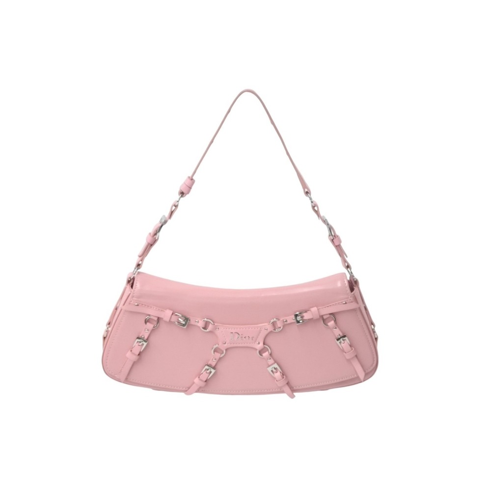 Dior Christian handbag patent pink era Galliano leather - Picture 2 of 10